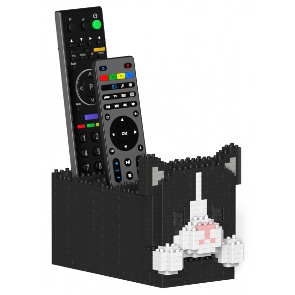 Jekca - Tuxedo Cat Remote Control Rack 01S - Lego - Sculpture - Construction - 4D - Brick Animals - Toys