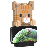 Jekca - Tabby Cat Phone Stand 01S - Lego - Sculpture - Construction - 4D - Brick Animals - Toys