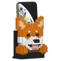 Jekca - Shiba Inu Phone Stand 01S - Lego - Sculpture - Construction - 4D - Brick Animals - Toys