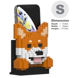 Jekca - Shiba Inu Phone Stand 01S - Lego - Sculpture - Construction - 4D - Brick Animals - Toys