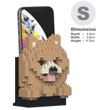 Jekca - Pomeranian Phone Stand 01S - Lego - Sculpture - Construction - 4D - Brick Animals - Toys