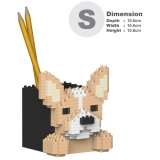 Jekca - Chihuahua Pencil Cup 01S - Lego - Sculpture - Construction - 4D - Brick Animals - Toys