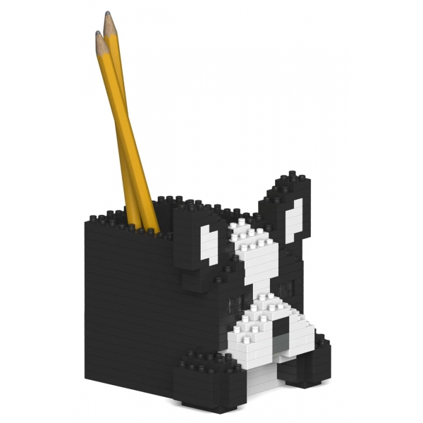 Jekca - Boston Terrier Pencil Cup 01S - Lego - Scultura - Costruzione - 4D - Animali di Mattoncini - Toys