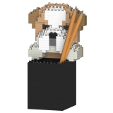 Jekca - English Bulldog Pencil Cup 01S - Lego - Scultura - Costruzione - 4D - Animali di Mattoncini - Toys