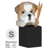 Jekca - English Bulldog Pencil Cup 01S - Lego - Sculpture - Construction - 4D - Brick Animals - Toys