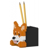 Jekca - Shiba Inu Pencil Cup 01S - Lego - Sculpture - Construction - 4D - Brick Animals - Toys