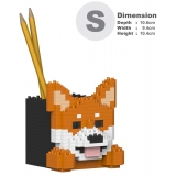 Jekca - Shiba Inu Pencil Cup 01S - Lego - Sculpture - Construction - 4D - Brick Animals - Toys