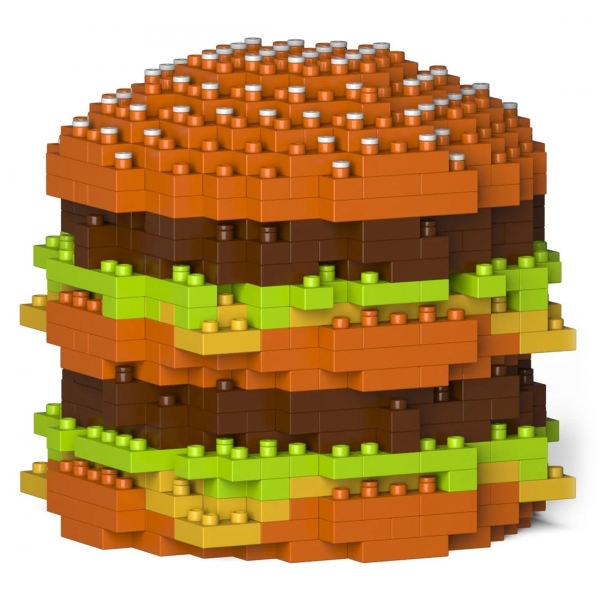 Jekca - Double Beef Burger 01S - Lego - Scultura - Costruzione - 4D - Animali di Mattoncini - Toys