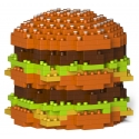 Jekca - Double Beef Burger 01S - Lego - Sculpture - Construction - 4D - Brick Animals - Toys