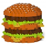 Jekca - Double Beef Burger 01S - Lego - Sculpture - Construction - 4D - Brick Animals - Toys