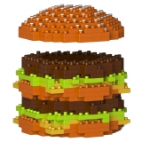 Jekca - Double Beef Burger 01S - Lego - Sculpture - Construction - 4D - Brick Animals - Toys