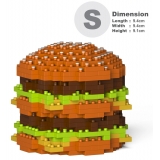 Jekca - Double Beef Burger 01S - Lego - Sculpture - Construction - 4D - Brick Animals - Toys