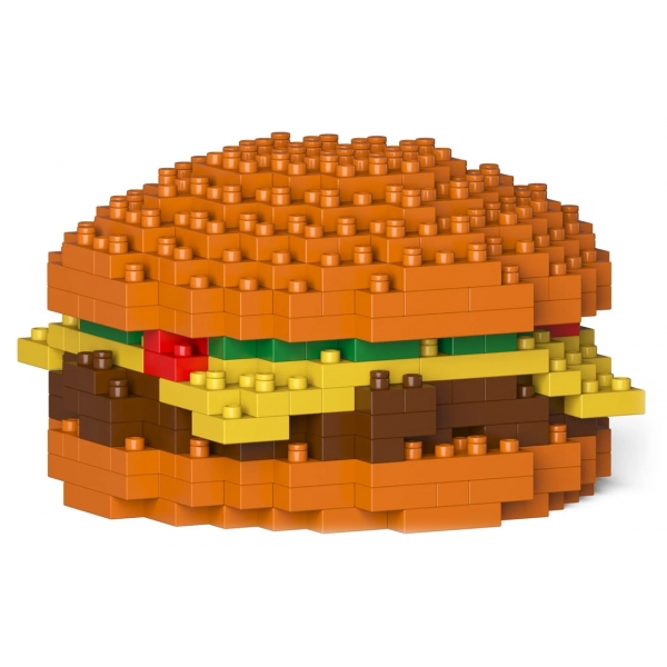 Jekca - Cheese Burger 01S - Lego - Sculpture - Construction - 4D - Brick Animals - Toys