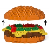 Jekca - Cheese Burger 01S - Lego - Sculpture - Construction - 4D - Brick Animals - Toys