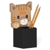 Jekca - Tabby Cat Pencil Cup 01S - Lego - Sculpture - Construction - 4D - Brick Animals - Toys