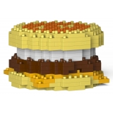 Jekca - Sausage Muffin with Egg 01S - Lego - Sculpture - Construction - 4D - Brick Animals - Toys