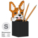 Jekca - Welsh Corgi Pencil Cup 01S - Lego - Scultura - Costruzione - 4D - Animali di Mattoncini - Toys