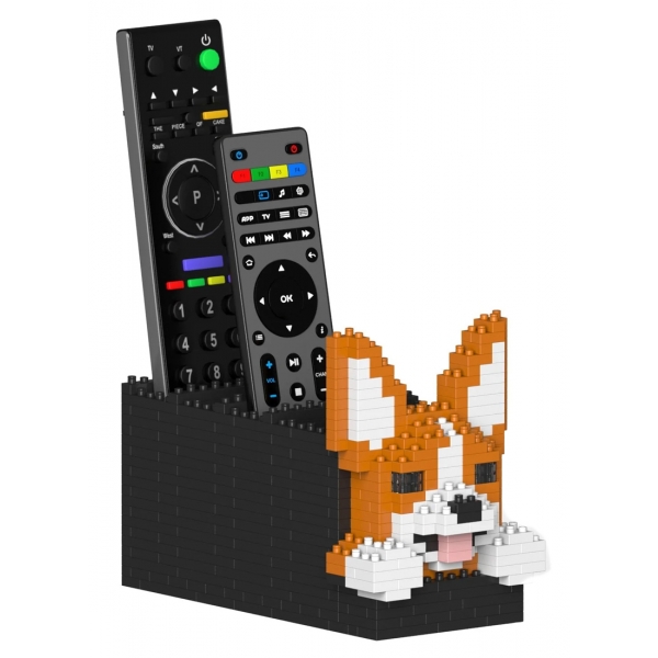 Jekca - Welsh Corgi Remote Control Rack 01S - Lego - Sculpture - Construction - 4D - Brick Animals - Toys