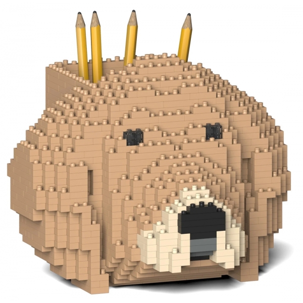 Jekca - Golden Retriever Pencil Cup 01S-M02 - Lego - Sculpture - Construction - 4D - Brick Animals - Toys