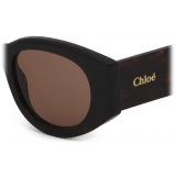 Chloé - Gayia Sunglasses in Acetate - Dark Havana Brown - Chloé Eyewear