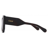 Chloé - Gayia Sunglasses in Acetate - Dark Havana Brown - Chloé Eyewear