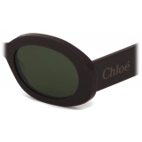 Chloé - Naomy Sunglasses in Acetate - Dark Burgundy Dark Green - Chloé Eyewear