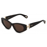 Chloé - Marcie Sunglasses in Acetate - Dark Havana Light Brown - Chloé Eyewear