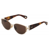 Chloé - Marcie Sunglasses in Metal - Dark Havana Light Brown - Chloé Eyewear