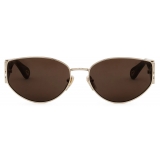 Chloé - Marcie Sunglasses in Metal - Dark Havana Light Brown - Chloé Eyewear