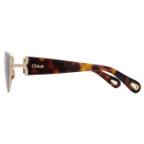 Chloé - Marcie Sunglasses in Metal - Dark Havana Light Brown - Chloé Eyewear