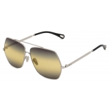 Chloé - Aly Sunglasses in Metal - Glossy Silver Black Yellow Grey - Chloé Eyewear