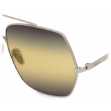 Chloé - Aly Sunglasses in Metal - Glossy Silver Black Yellow Grey - Chloé Eyewear