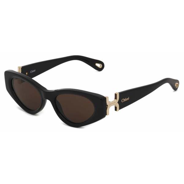 Chloé - Marcie Sunglasses in Acetate - Shiny Black Brown - Chloé Eyewear