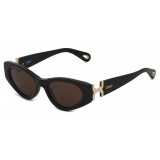 Chloé - Marcie Sunglasses in Acetate - Shiny Black Brown - Chloé Eyewear