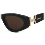 Chloé - Marcie Sunglasses in Acetate - Shiny Black Brown - Chloé Eyewear