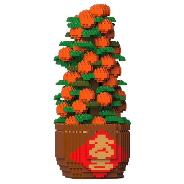 Jekca - Tangerine Tree 01 - Lego - Sculpture - Construction - 4D - Brick Animals - Toys