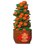 Jekca - Tangerine Tree 01 - Lego - Sculpture - Construction - 4D - Brick Animals - Toys