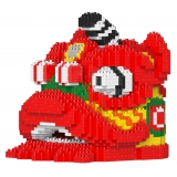 Jekca - Lion Dance Head 01 - Lego - Sculpture - Construction - 4D - Brick Animals - Toys