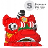 Jekca - Lion Dance Head 01 - Lego - Sculpture - Construction - 4D - Brick Animals - Toys