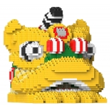 Jekca - Lion Dance Head 03 - Lego - Sculpture - Construction - 4D - Brick Animals - Toys