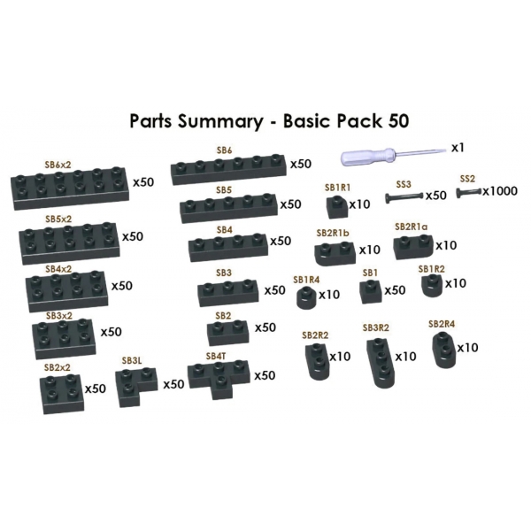 Jekca - Sculptor Basic Pack 50 - Deep Grey - Lego - Scultura - Costruzione - 4D - Animali di Mattoncini - Toys