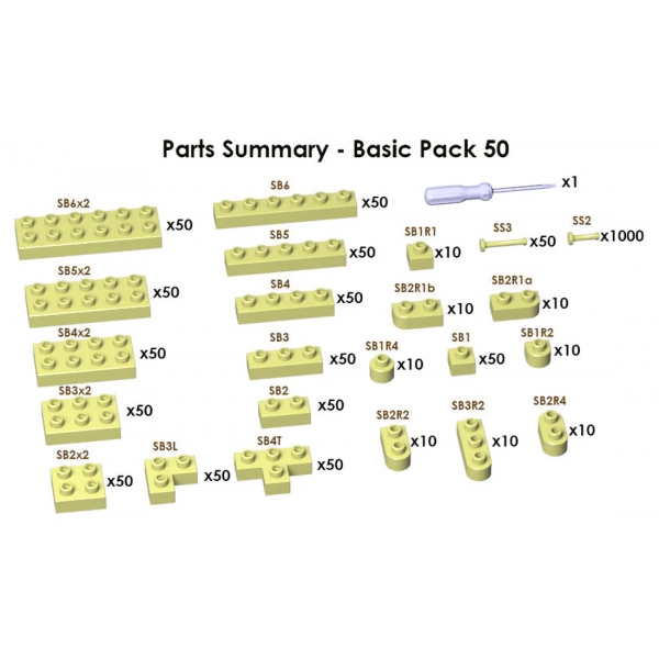 Jekca - Sculptor Basic Pack 50 - Khaki - Lego - Scultura - Costruzione - 4D - Animali di Mattoncini - Toys