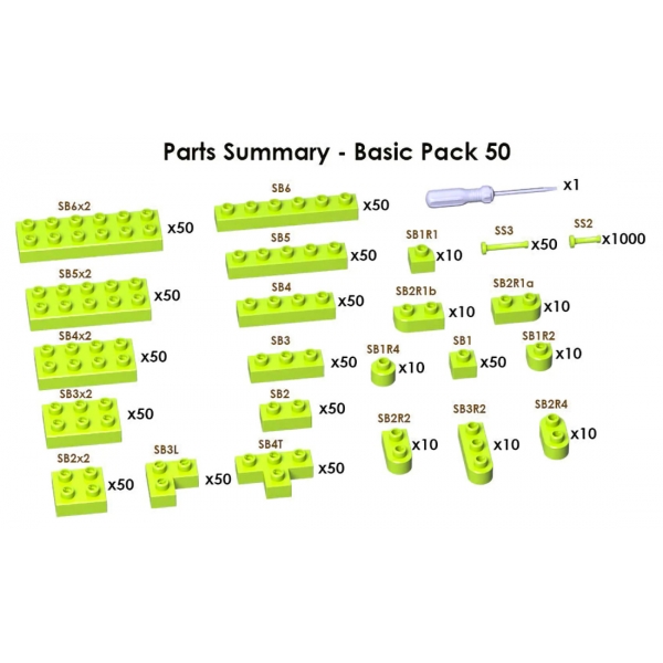 Jekca - Sculptor Basic Pack 50 - Grass Green - Lego - Scultura - Costruzione - 4D - Animali di Mattoncini - Toys