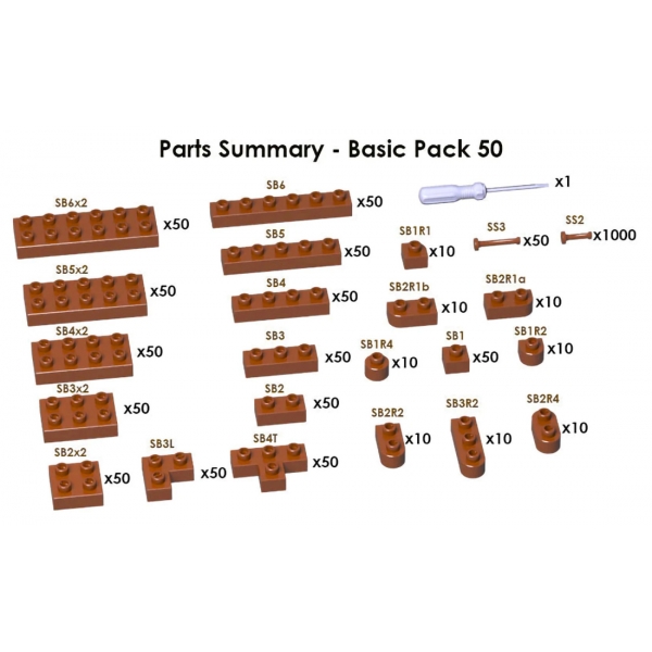 Jekca - Sculptor Basic Pack 50 - Brown - Lego - Scultura - Costruzione - 4D - Animali di Mattoncini - Toys