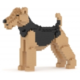 Jekca - Airedale Terrier 01 - Lego - Sculpture - Construction - 4D - Brick Animals - Toys