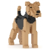 Jekca - Airedale Terrier 01 - Lego - Sculpture - Construction - 4D - Brick Animals - Toys