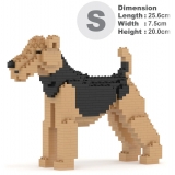 Jekca - Airedale Terrier 01 - Lego - Sculpture - Construction - 4D - Brick Animals - Toys