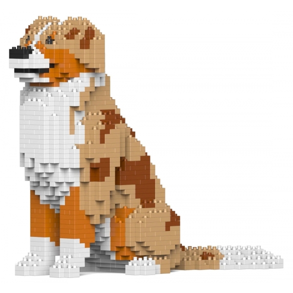 Jekca - Australian Shepherd 01-M02 - Lego - Sculpture - Construction - 4D - Brick Animals - Toys