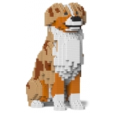 Jekca - Australian Shepherd 01-M02 - Lego - Sculpture - Construction - 4D - Brick Animals - Toys