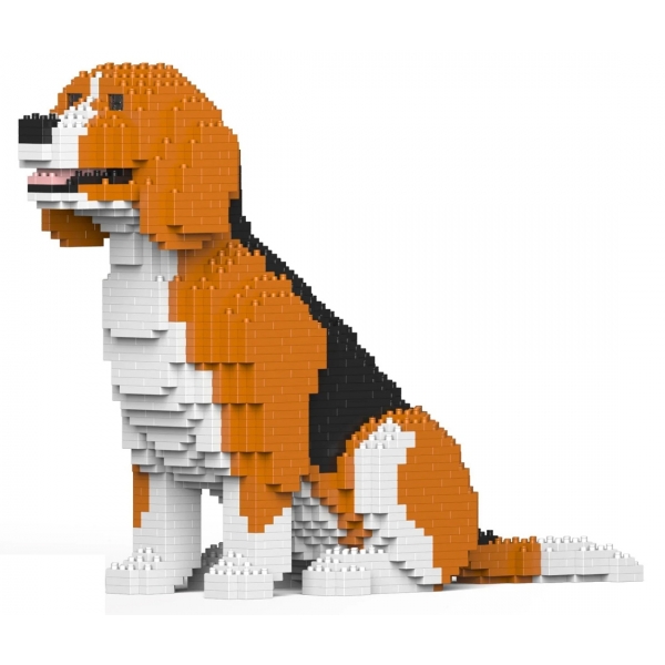 Jekca - Beagle 02 - Lego - Sculpture - Construction - 4D - Brick Animals - Toys